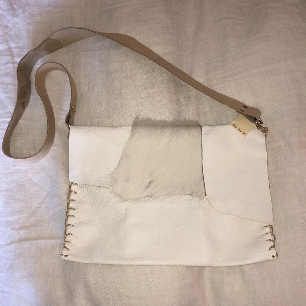 White Leather Deer Skin purse